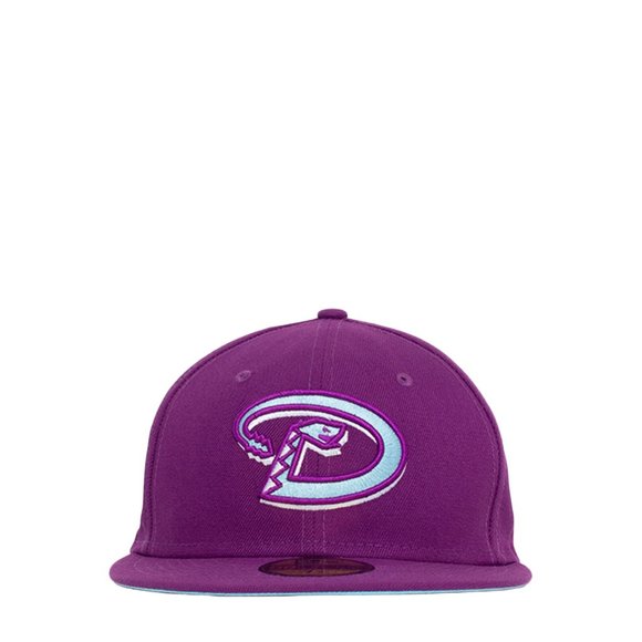 Arizona Diamondbacks 2001 WS POP-SWEAT Purple-Pink Fitted Hat New Era Arizona Diamondbacks  Dear Mama Fitted Hat 2001 WS Side Patch